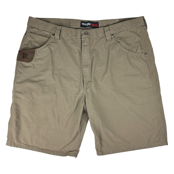 Wrangler Riggs WorkWear Cargo Shorts Mens 42 Brown Outdoors RipStop 10” Inseam - Picture 1 of 15